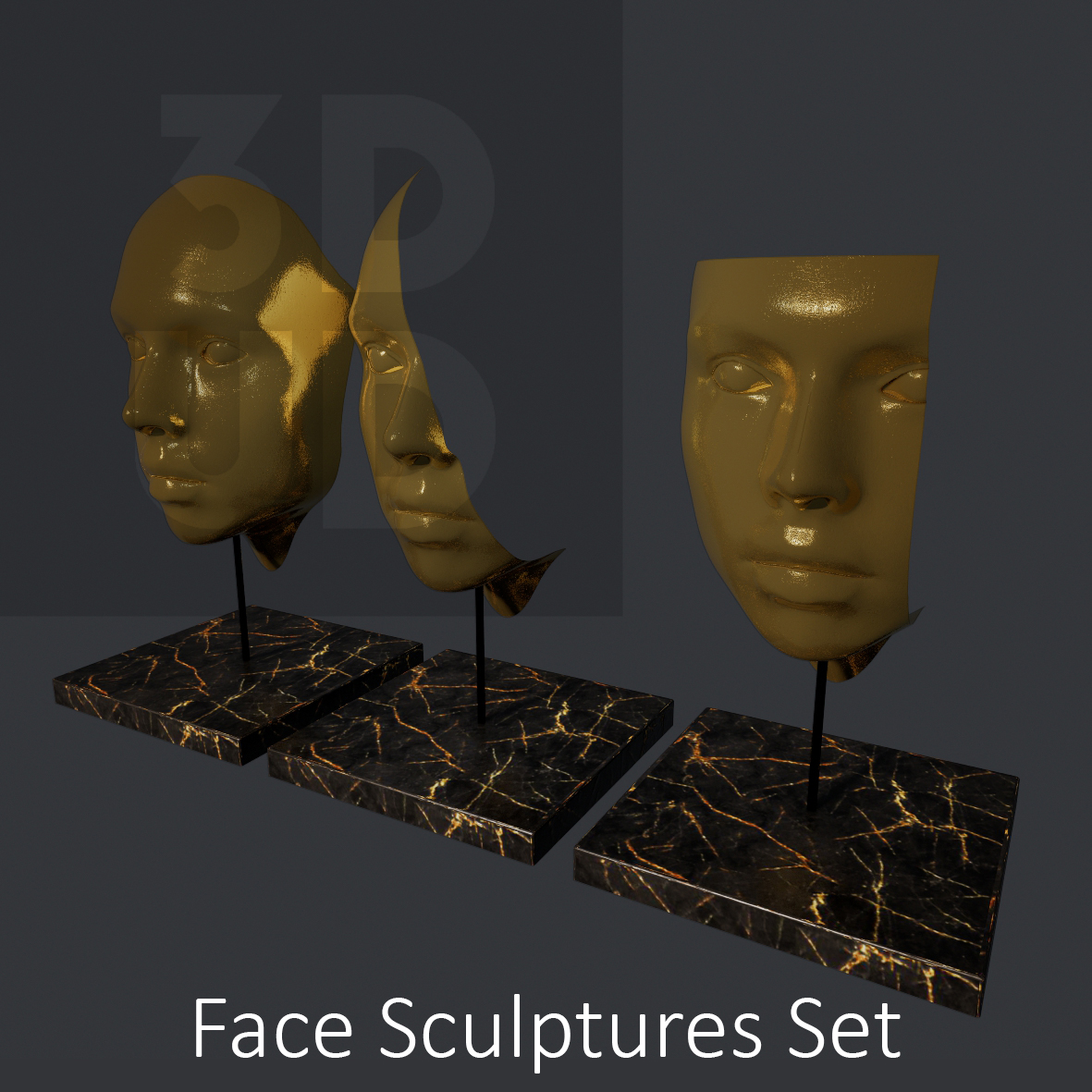 Face Sculptures Set
