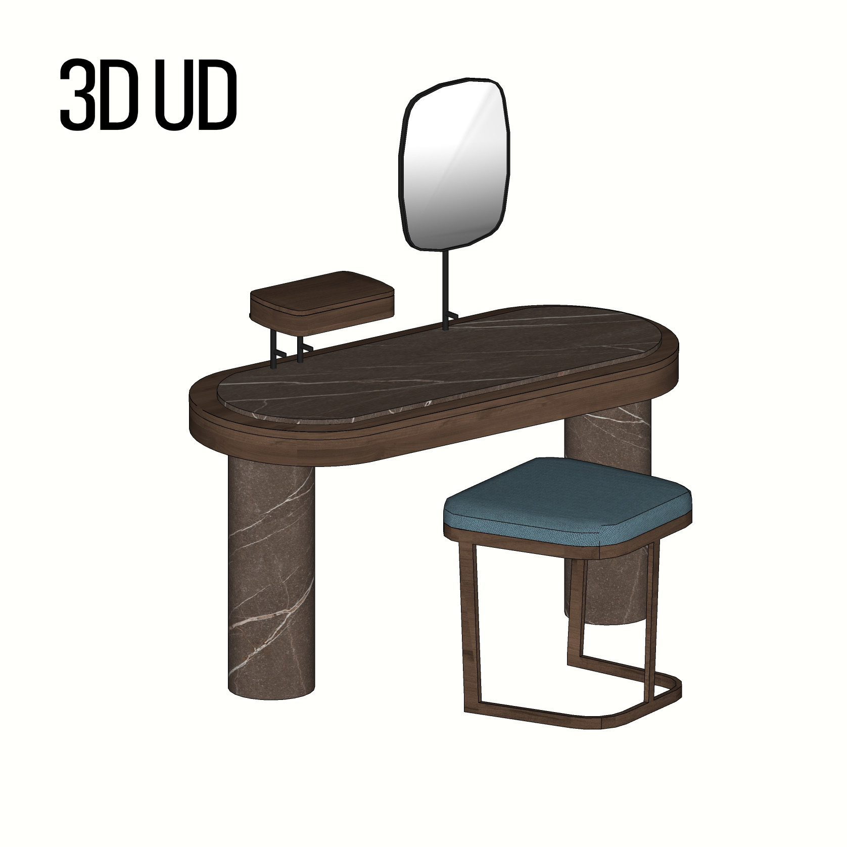 Сет туалетный столик с пуфом
